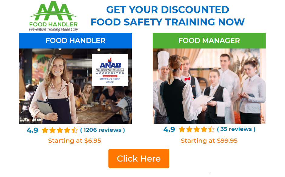 AAA Food Handler Card and Food Manager Certification