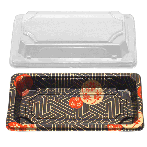 Restaurant Wholesale Disposable Sushi Container w/Lid (6.4x3.4x.6) (800 Sets)