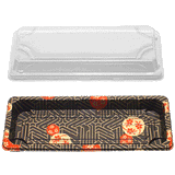 Restaurant Wholesale Disposable Sushi Container w/Lid (8.5x3.5x0.7in) (500 Sets)