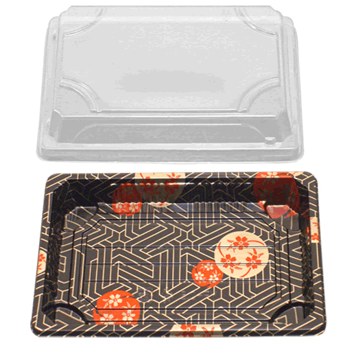Restaurant Wholesale Disposable Sushi Container w/Lid (6.5x4.5x0.6 in) (500 Sets)