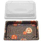 Restaurant Wholesale Disposable Sushi Container w/Lid (6.5x4.5x0.6 in) (500 Sets)