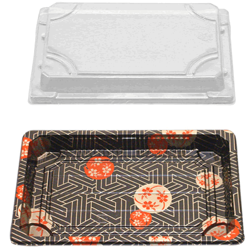 Restaurant Wholesale Disposable Sushi Container w/Lid (7.3x5x0.67) (500 Sets)