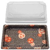 Restaurant Wholesale Disposable Sushi Container w/Lid (8.5x5.3x0.67) (500 Sets)
