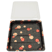 Restaurant Wholesale Disposable Sushi Container w/Lid (10.4x10.4x1) (200 Sets)