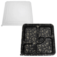 Restaurant Wholesale Disposable Bento Boxes- 10.6x10.6x2.3 (200 Sets)