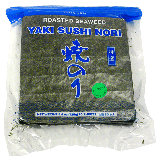 Restaurant Wholesale Yaki Sushi Nori (Roasted Seaweed) Blue (1000 Half Sheets)