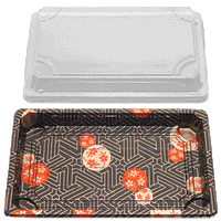 Restaurant Wholesale Disposable Sushi Container w/Lid (8.5x5.3x0.67) (500 Sets)
