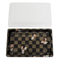 Restaurant Wholesale Disposable Flower Sushi Container w/Lid (8.5x5.3x0.67) (500 Sets)